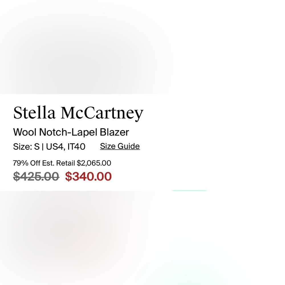 STELLA MCCARTNEY Cream Wool Crest Blazer (Retail $2,000+) - Picture 8 of 8